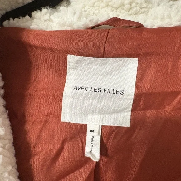 Avec Les Filles Rust Puffer Coat with Sherpa Hood - Picture 2 of 9